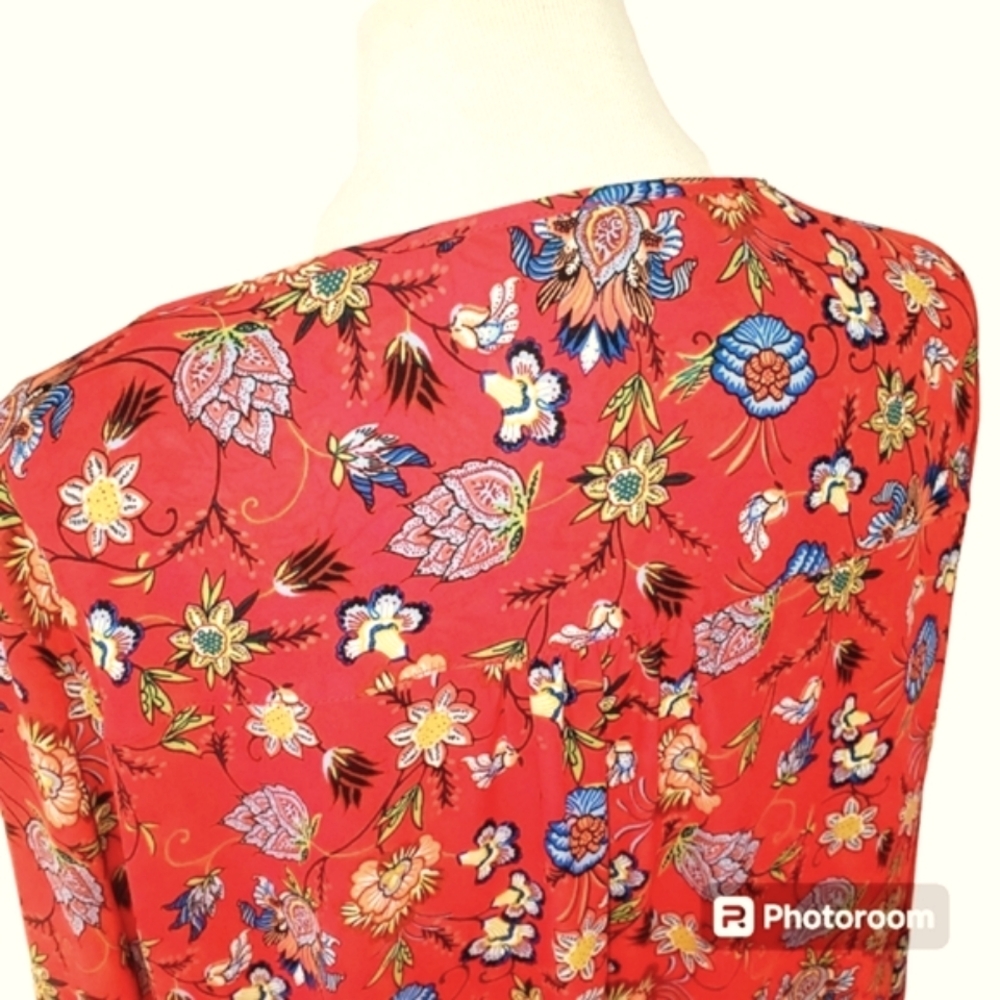 🔥Chelsea & Theodore Long Sleeve Floral Women's Blouse Size XXL - Picture 5 of 8